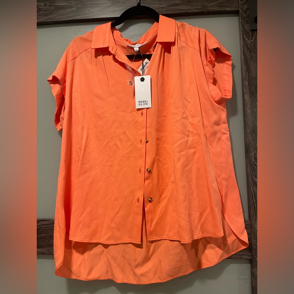 Rose & Olive Bright Orange Shirt